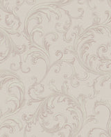 Noemi Rose Acanthus Wallpaper with Metallic Raised Ink Scrolls - Sirpi 4058-24835