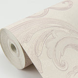 Noemi Rose Acanthus Wallpaper with Metallic Raised Ink Scrolls - Sirpi 4058-24835