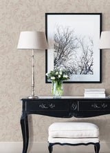 Noemi Rose Acanthus Wallpaper with Metallic Raised Ink Scrolls - Sirpi 4058-24835