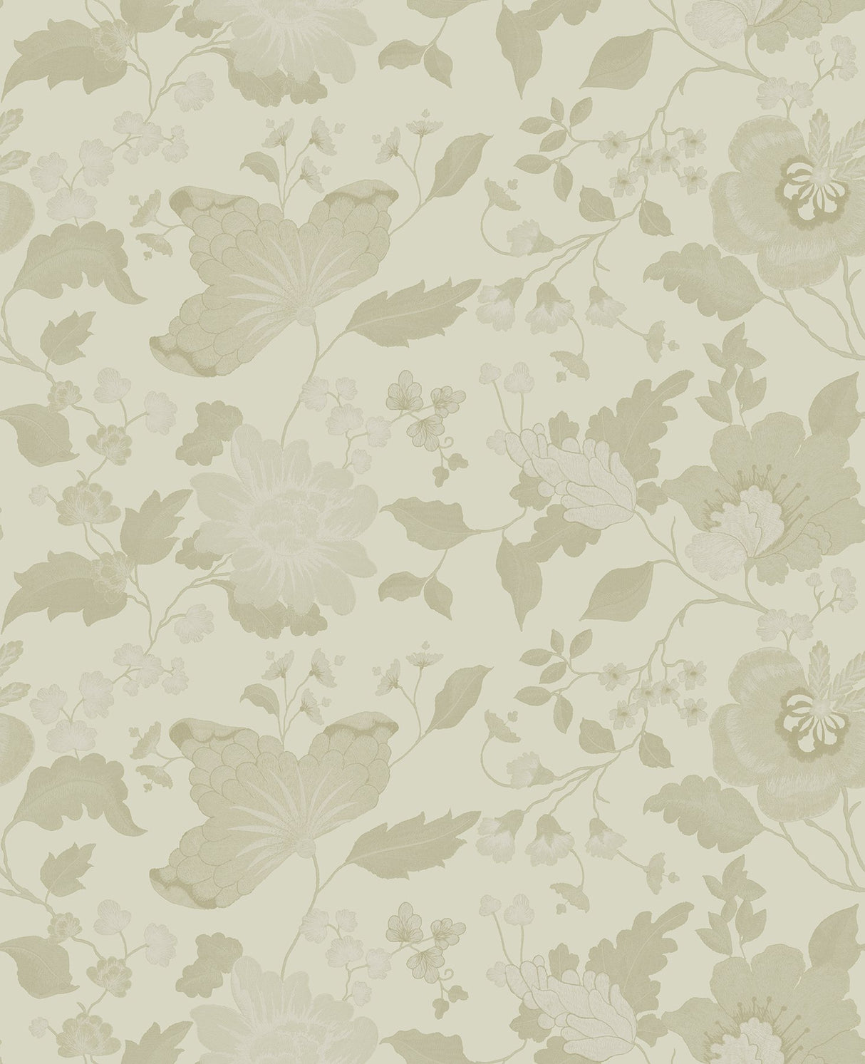Vittoria Gold Floral Wallpaper with Raised Ink Botanical Pattern, Traditional Style - Sirpi 4058-24841