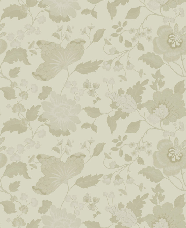 Vittoria Gold Floral Wallpaper with Raised Ink Botanical Pattern, Traditional Style - Sirpi 4058-24841