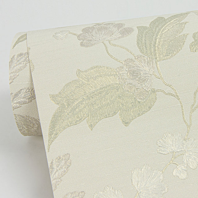 Vittoria Gold Floral Wallpaper with Raised Ink Botanical Pattern, Traditional Style - Sirpi 4058-24841