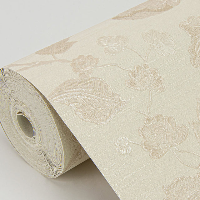 Vittoria Cream Floral Wallpaper with Raised Ink Botanical Pattern - Sirpi 4058-24842