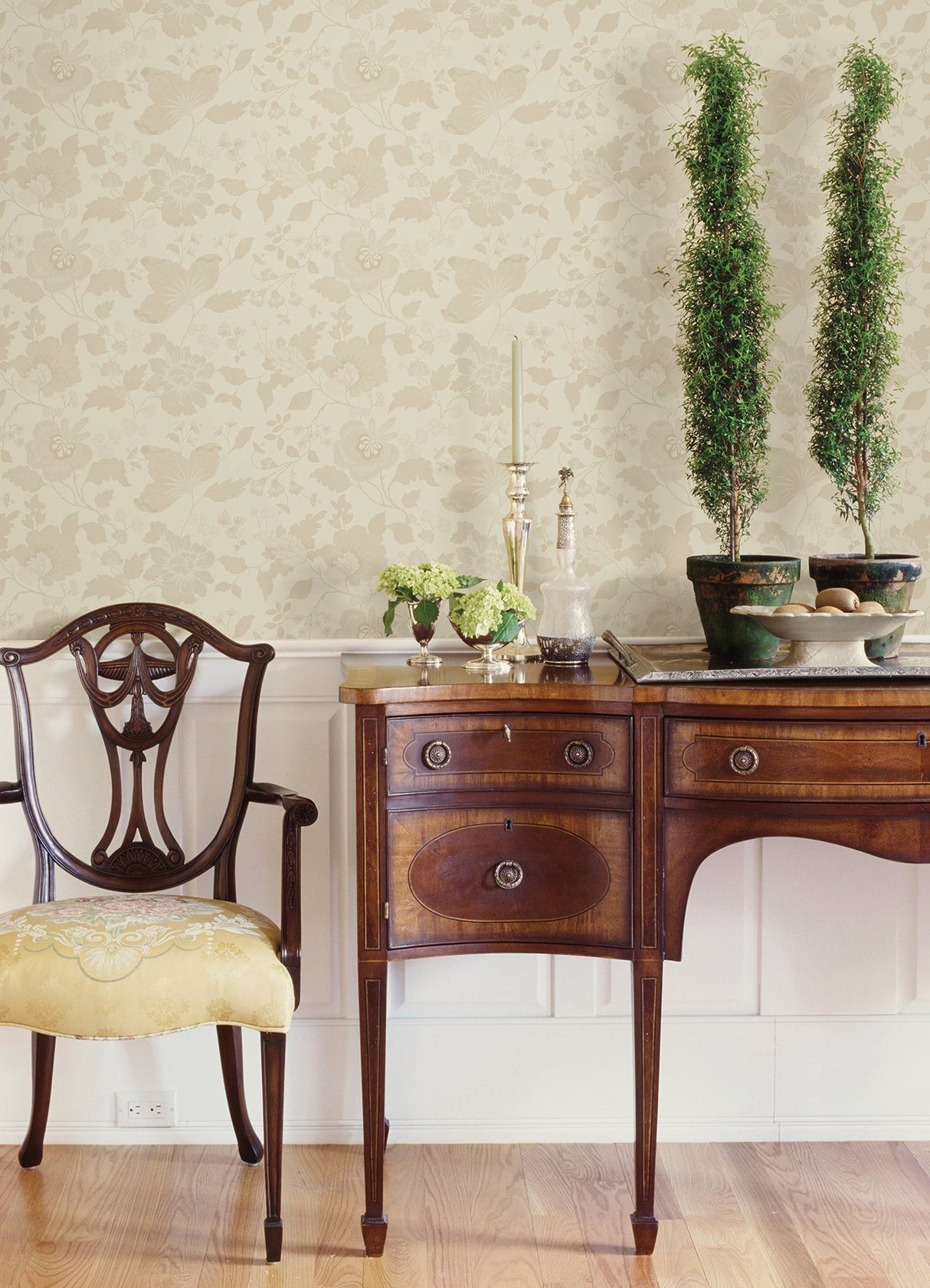 Vittoria Cream Floral Wallpaper with Raised Ink Botanical Pattern - Sirpi 4058-24842