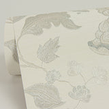 Vittoria White Floral Wallpaper with Raised Ink Botanical Pattern - Sirpi 4058-24844
