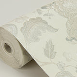 Vittoria White Floral Wallpaper with Raised Ink Botanical Pattern - Sirpi 4058-24844
