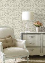 Vittoria White Floral Wallpaper with Raised Ink Botanical Pattern - Sirpi 4058-24844