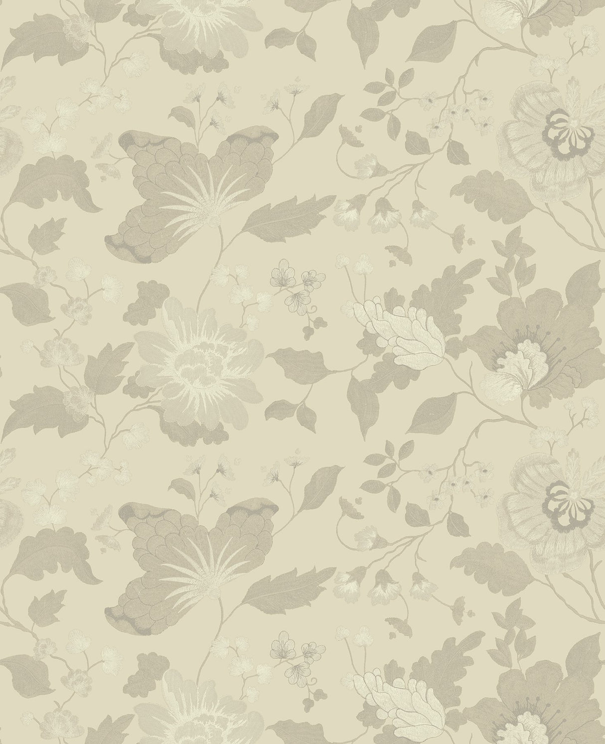 Vittoria Light Pink Floral Vinyl Wallpaper with Raised Ink Botanical Pattern, Traditional Style - Sirpi 4058-24847
