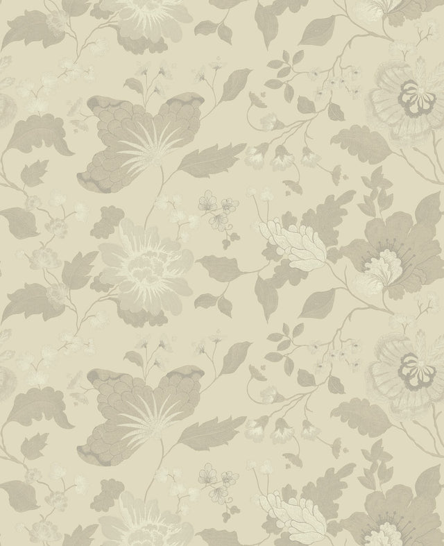 Vittoria Light Pink Floral Vinyl Wallpaper with Raised Ink Botanical Pattern, Traditional Style - Sirpi 4058-24847