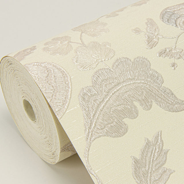 Vittoria Light Pink Floral Vinyl Wallpaper with Raised Ink Botanical Pattern, Traditional Style - Sirpi 4058-24847