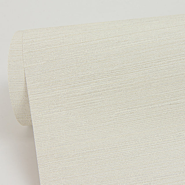 Aida White Horizontal Silk Wallpaper with Textured Fabric & Woven Motif - Sirpi 4058-24857