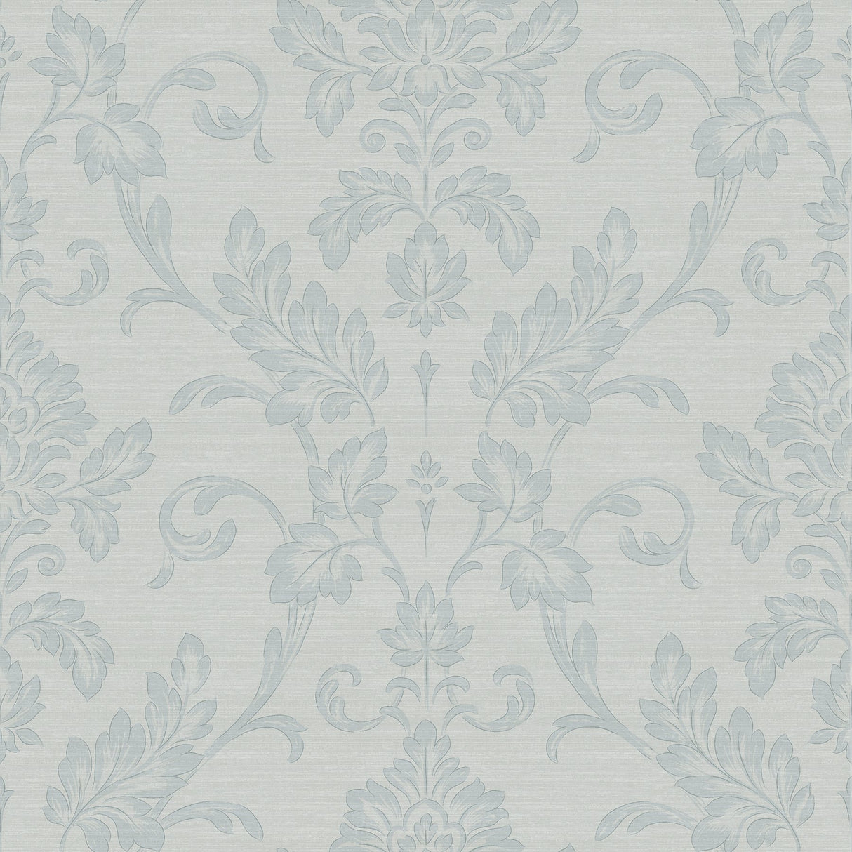 Antonella Light Blue Damask Scroll Wallpaper with Metallic Raised Ink - Sirpi 4058-24880
