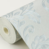 Antonella Light Blue Damask Scroll Wallpaper with Metallic Raised Ink - Sirpi 4058-24880