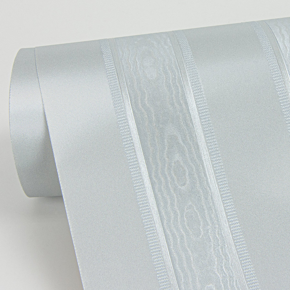 Zeta Light Blue Moire Stripe Wallpaper with Metallic Raised Ink - Sirpi 4058-24890