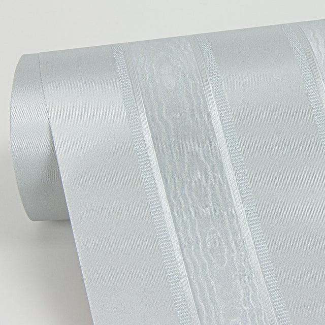 Zeta Light Blue Moire Stripe Wallpaper with Metallic Raised Ink - Sirpi 4058-24890