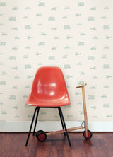 Briony Sage Vehicles Wallpaper with Kids Transportation Motif - Chesapeake 4060-128856