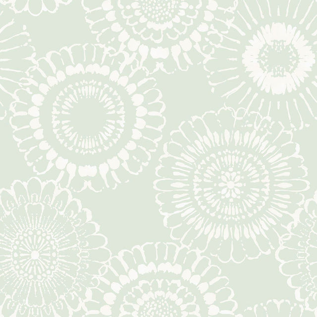 Sonnet Sage Floral Wallpaper with Modern Botanical Flowers Pattern - Chesapeake 4060-128861