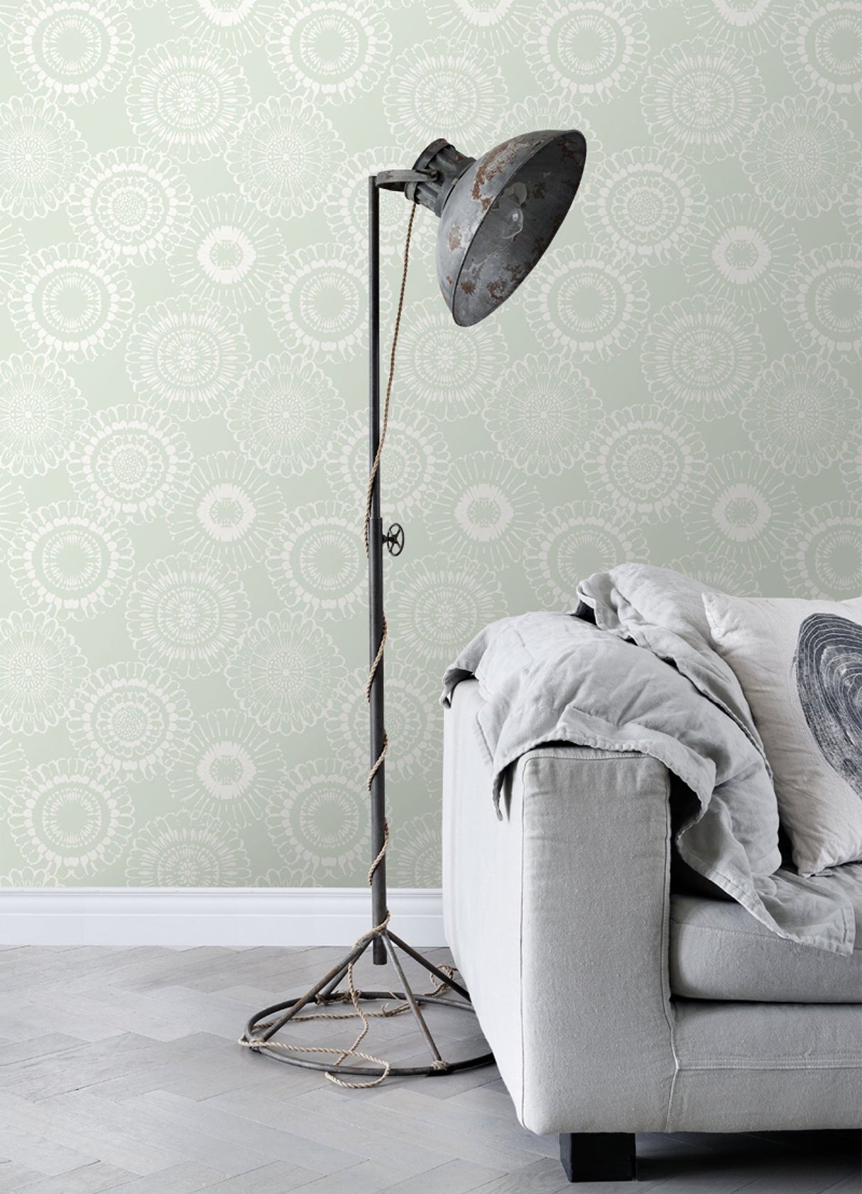 Sonnet Sage Floral Wallpaper with Modern Botanical Flowers Pattern - Chesapeake 4060-128861