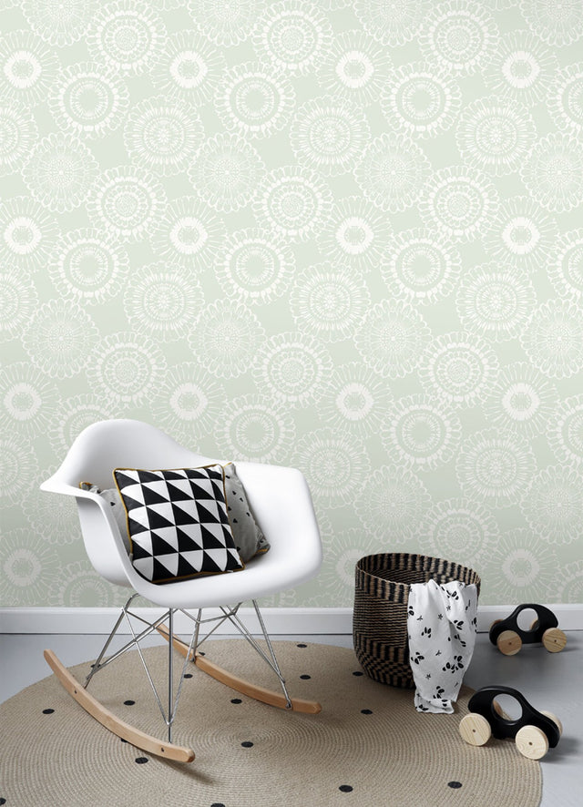 Sonnet Sage Floral Wallpaper with Modern Botanical Flowers Pattern - Chesapeake 4060-128861
