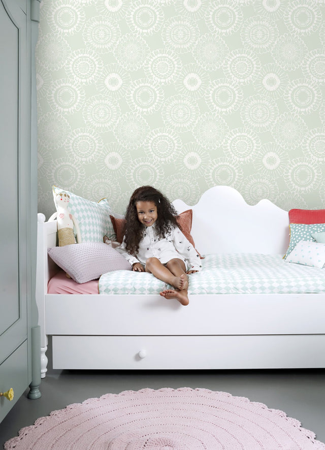 Sonnet Sage Floral Wallpaper with Modern Botanical Flowers Pattern - Chesapeake 4060-128861