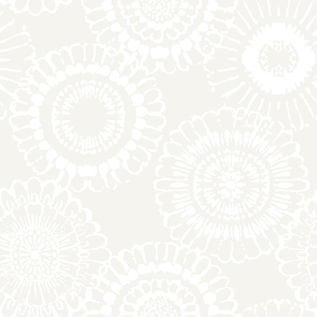 Sonnet Platinum Floral Wallpaper with Modern Botanical Flower Pattern - Chesapeake 4060-138910