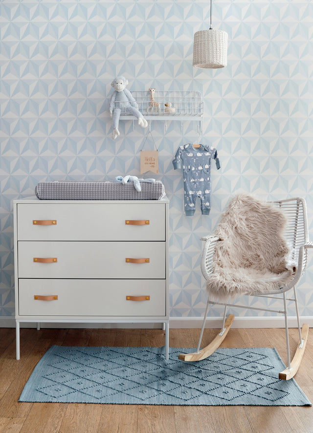Adella Sky Blue Geometric Wallpaper with Kids Graphic Geometric Pattern - Chesapeake 4060-138912