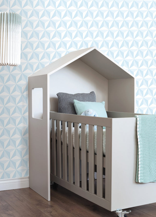 Adella Sky Blue Geometric Wallpaper with Kids Graphic Geometric Pattern - Chesapeake 4060-138912