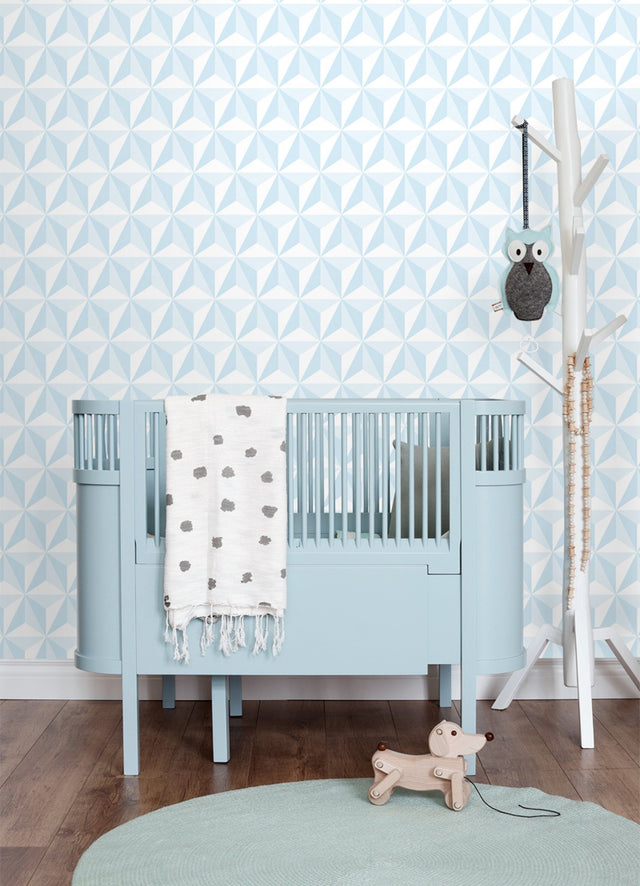 Adella Sky Blue Geometric Wallpaper with Kids Graphic Geometric Pattern - Chesapeake 4060-138912