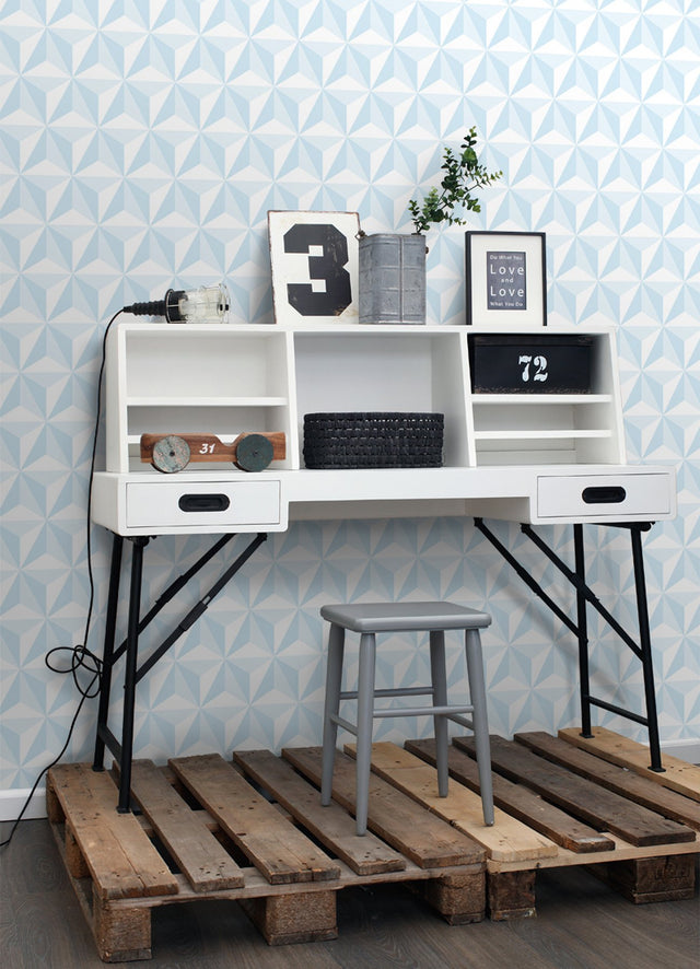 Adella Sky Blue Geometric Wallpaper with Kids Graphic Geometric Pattern - Chesapeake 4060-138912