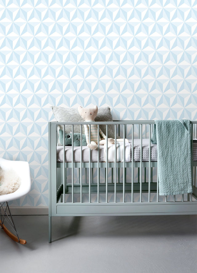 Adella Sky Blue Geometric Wallpaper with Kids Graphic Geometric Pattern - Chesapeake 4060-138912