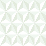 Adella Sage Geometric Wallpaper with Soft Green Six-Pointed Star Motif - Chesapeake 4060-138913