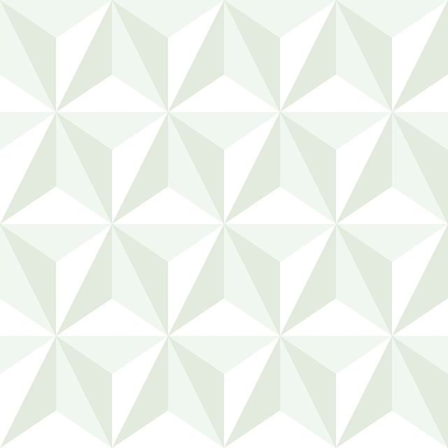 Adella Sage Geometric Wallpaper with Soft Green Six-Pointed Star Motif - Chesapeake 4060-138913
