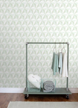 Adella Sage Geometric Wallpaper with Soft Green Six-Pointed Star Motif - Chesapeake 4060-138913