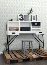 Adella Sage Geometric Wallpaper with Soft Green Six-Pointed Star Motif - Chesapeake 4060-138913