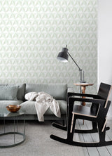 Adella Sage Geometric Wallpaper with Soft Green Six-Pointed Star Motif - Chesapeake 4060-138913