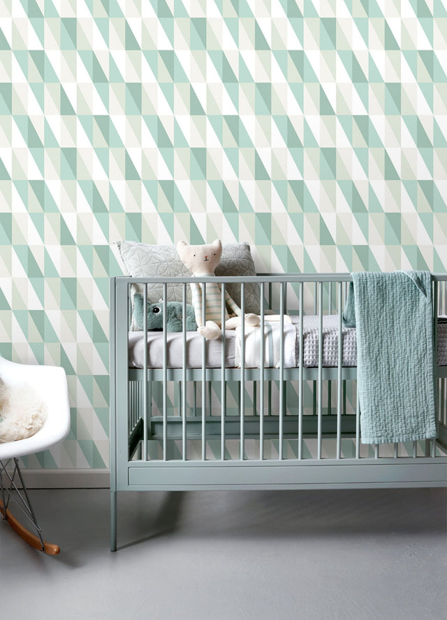 Inez Teal Geometric Wallpaper with Kids Graphic Geometrics Pattern - Chesapeake 4060-138920