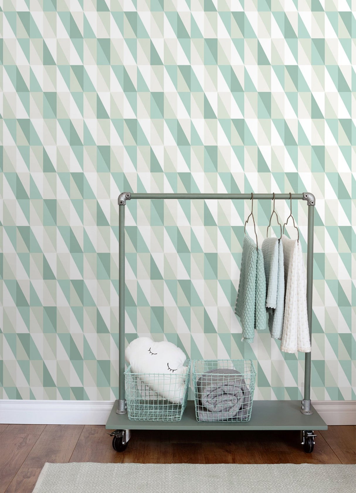 Inez Teal Geometric Wallpaper with Kids Graphic Geometrics Pattern - Chesapeake 4060-138920