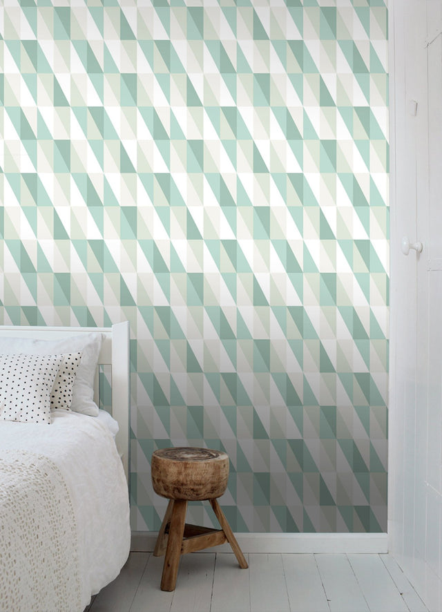 Inez Teal Geometric Wallpaper with Kids Graphic Geometrics Pattern - Chesapeake 4060-138920