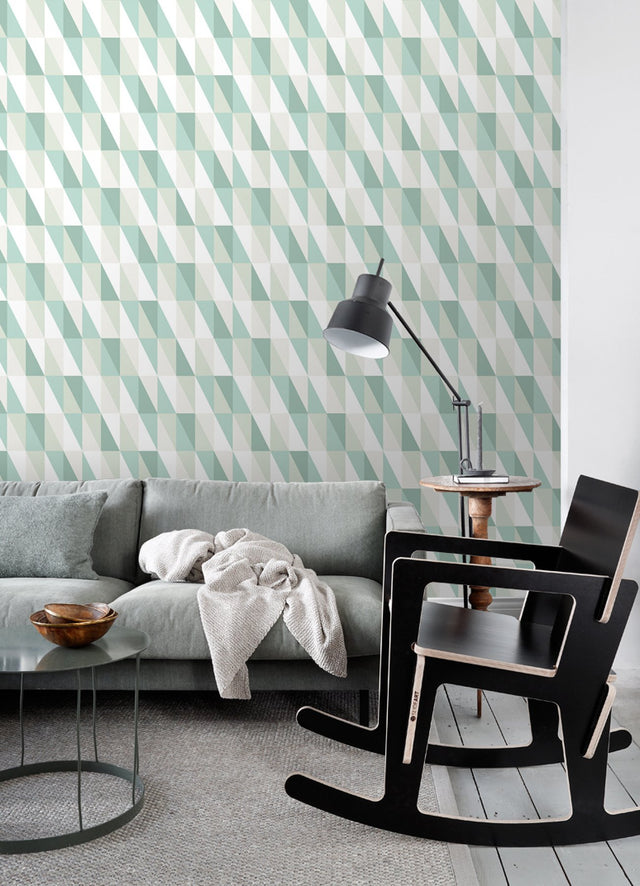 Inez Teal Geometric Wallpaper with Kids Graphic Geometrics Pattern - Chesapeake 4060-138920