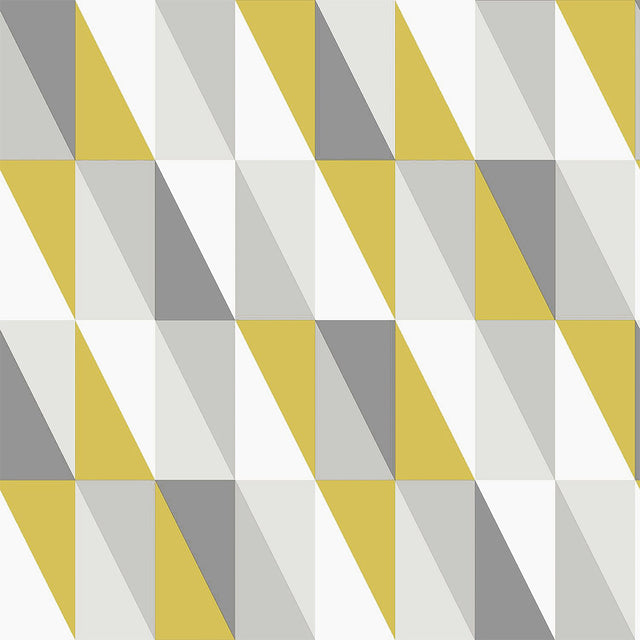 Inez Mustard Geometric Wallpaper with Kids Graphic Triangle Motif - Chesapeake 4060-138921