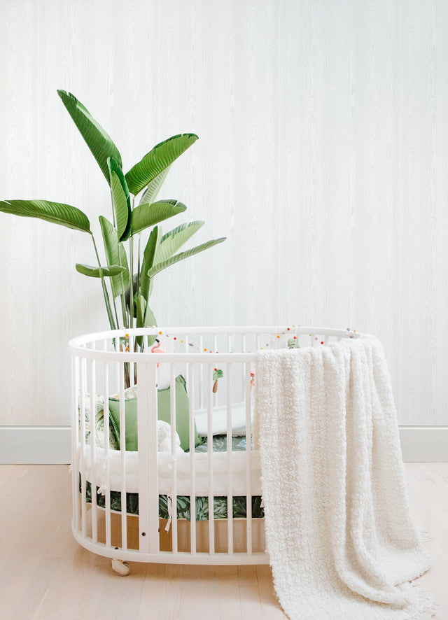 Elio White Wood Wallpaper with Subtle Woodgrain Coastal Pattern - Chesapeake 4060-138927