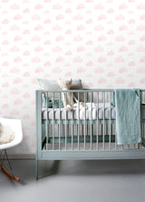 Irie Pink Clouds Wallpaper with Kids Graphics Clouds Pattern - Chesapeake 4060-138929