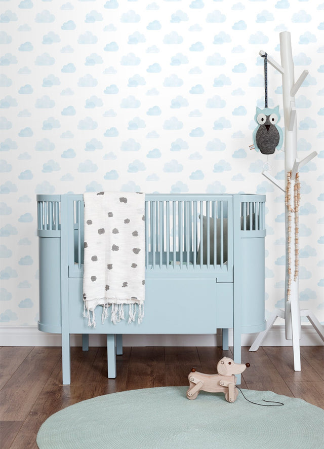 Irie Blue Clouds Wallpaper with Kids Graphic Cloud Pattern - Chesapeake 4060-138930