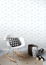 Irie Blue Clouds Wallpaper with Kids Graphic Cloud Pattern - Chesapeake 4060-138930