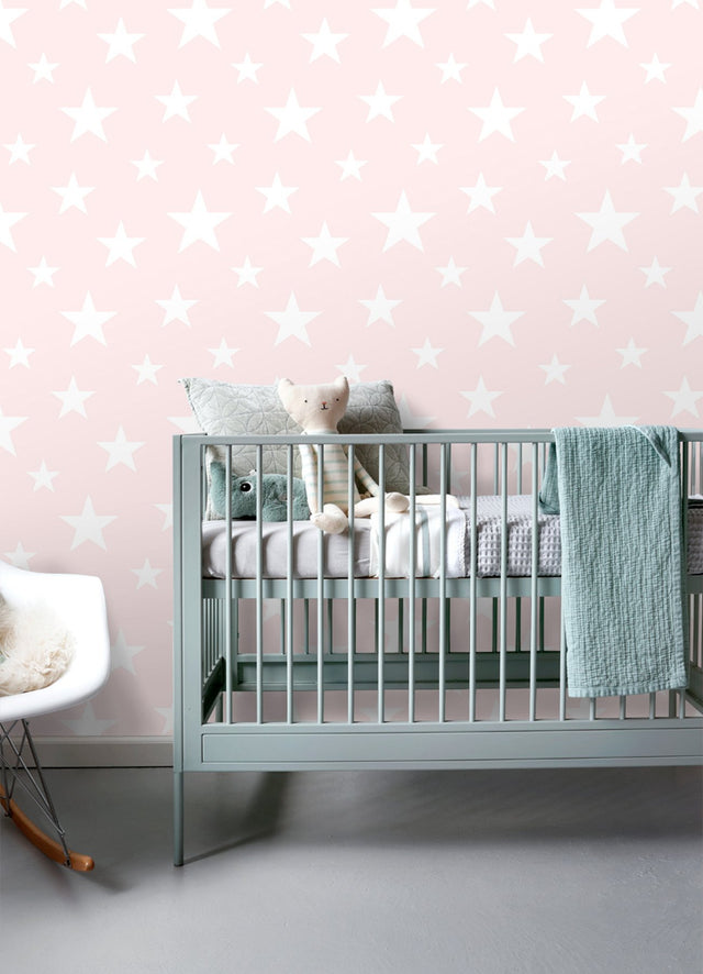 Amira Pink Stars Wallpaper with Kids Graphics Stars Pattern - Chesapeake 4060-138931