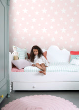 Amira Pink Stars Wallpaper with Kids Graphics Stars Pattern - Chesapeake 4060-138931