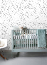 Pixie Black Dots Wallpaper with Bohemian Abstract Polka Dots - Chesapeake 4060-138934