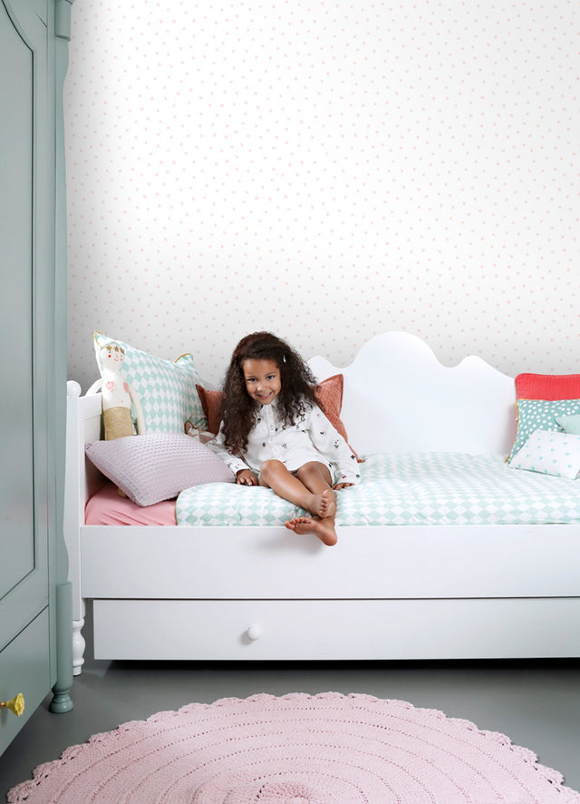 Pixie Pink Dots Wallpaper with Painterly Polka Dot Motif - Chesapeake 4060-138936