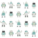 Callum Teal Robots Wallpaper with Kids Novelty Graphic Pattern - Chesapeake 4060-138938