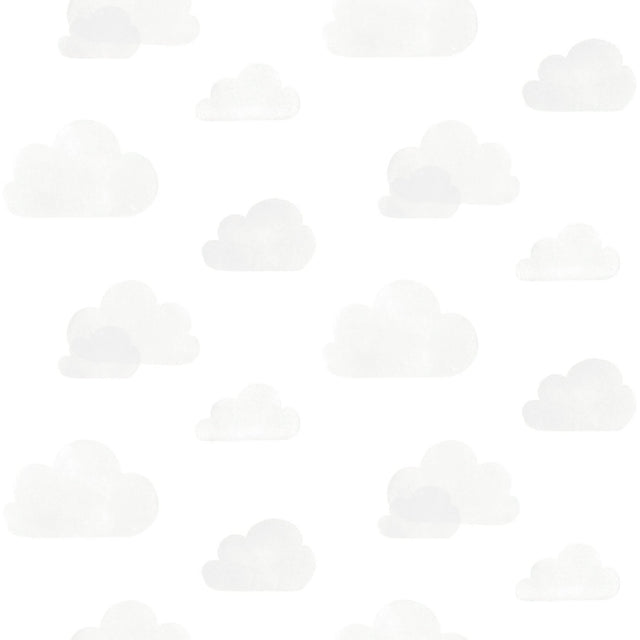 Irie Grey Clouds Wallpaper with Kids Graphic Cloud Pattern - Chesapeake 4060-138945